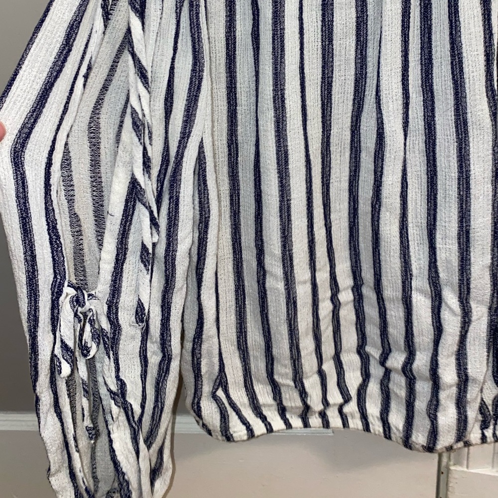 Stripped Off the Shoulder Long Sleeve